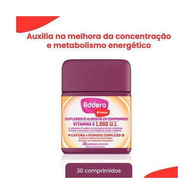 Imagem do produto Addera +Energia 1000Ui - 30 Comprimidos Revestidos