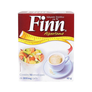 Imagem do produto Adoçante Dietético Finn Em Pó Aspartame C 100 Envelopes De 800Mg Cada