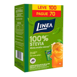 Imagem do produto Adoçante Em Pó Linea Stévia Com 100 Envelopes De 6G Cada 100 Envelopes