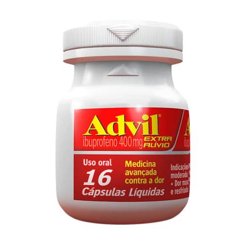 Advil Extra Alívio 400Mg Analgésico Para Alívio Das Dores Frasco Com 16 Cápsulas Líquidas
