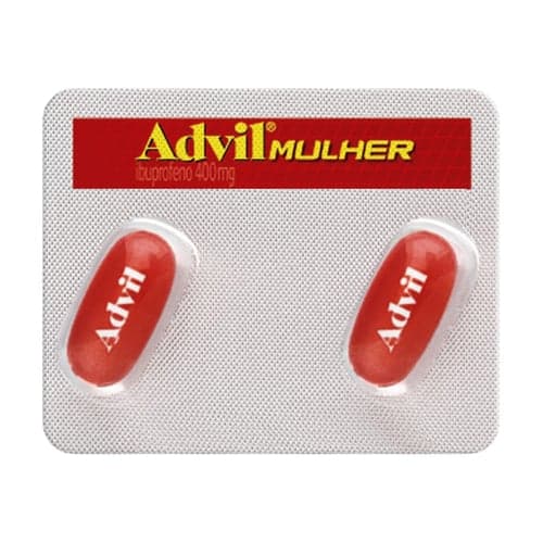 Advil Mulher 400Mg Analgésico Para Alívio Da Cólica Menstrual Blister Com 2 Cápsulas Líquidas