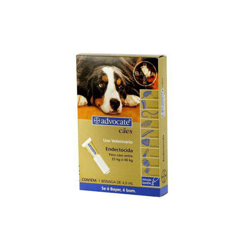 Imagem do produto Advocate Cães Endectocida Para Cães Entre 25Kg A 40Kg Com 1 Bisnaga De 4,0Ml
