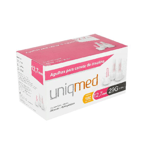 Imagem do produto Agulhas Para Caneta De Insulina Uniqmed 12,7Mm 29G 100 Unidades