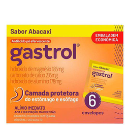 Imagem do produto Gastrol Abacaxi 6 Envelopes Com 5G De Pó Efervescente