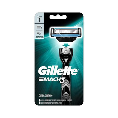 Imagem do produto Aparelho De Barbear Recarregável Gillette Mach3 + 1 Refil