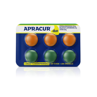 Imagem do produto Apracur Duo Dipirona Monoidratada 500Mg + Maleato De Clorfeniramina 2Mg + Cafeína 30Mg 6 6 Comprimidos