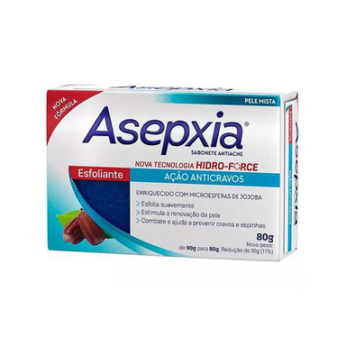 Asepxia Sabonete Esfoliante Ação Anticravos 80G