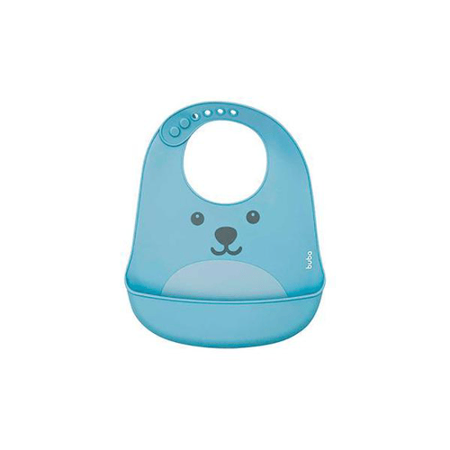 Imagem do produto Babador De Silicone Com Pega Migalhas Gumy Buba Baby Azul 1 Unidade