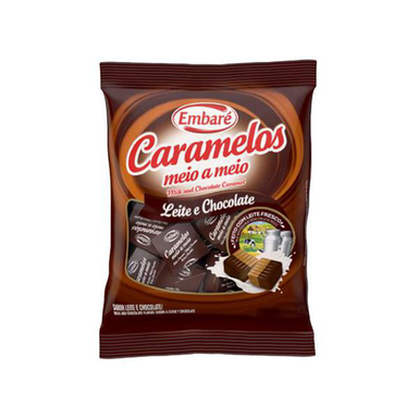 Balas Embaré Caramelo De Leite Sabor Leite E Chocolate 38G