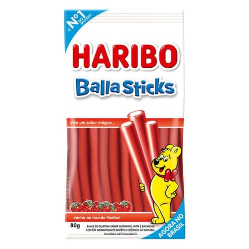 Imagem do produto Balas Haribo Balla Sticks Morango 80G