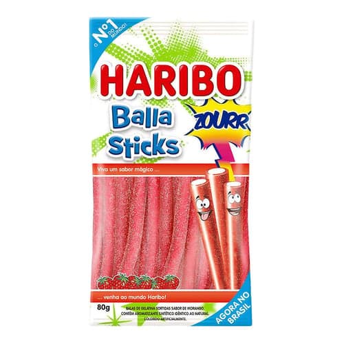 Imagem do produto Balas Haribo Balla Sticks Zourr Morango 80G