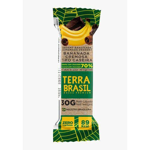 Imagem do produto Bananada Cremosa Terra Brasil Zero Açúcar Chocolate 70% Cacau Com 25G 25G