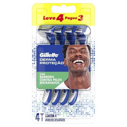 Imagem do produto Barbeador Gillette Derma Proteção Descartável 4 Unidades 4 Unidades