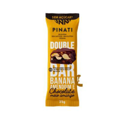 Barra De Banana E Amendoim Pinati Double Chocolate Meio Amargo Com 1 Unidade 35G