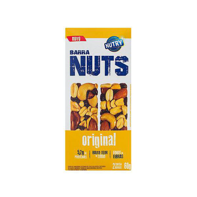 Barra De Cereais Nutry Nuts Original Caixa Com 2 Unidades De 30G Cada