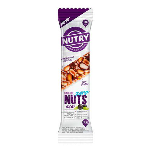 Imagem do produto Barra De Cereais Nutry Nuts Zero Açaí Caixa Com 2 Unidades De 30G Cada