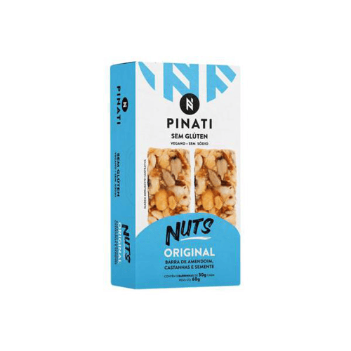 Barra De Cereais Pinati Nuts Original Caixa Com 2 Unidades De 30G Cada