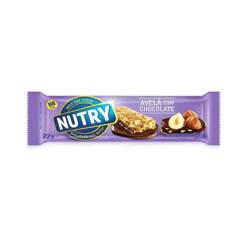 Barra De Cereal Nutry Sabor Avelã E Chocolate Com 22G
