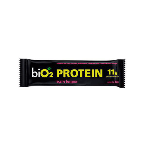 Imagem do produto Barra De Proteína Vegana Bio2 Sabor Açaí, Banana E Pasta Amendoim Com 45G