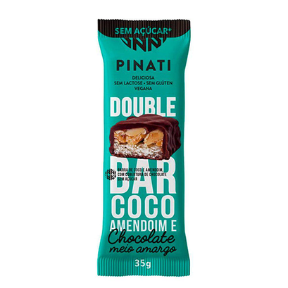 Imagem do produto Barra Pinati Double Bar Coco Amendoim E Chocolate Meio Amargo 35G