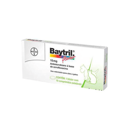 Imagem do produto Baytril Flauvour 15Mg Antimicrobiano Para Cães E Gatos