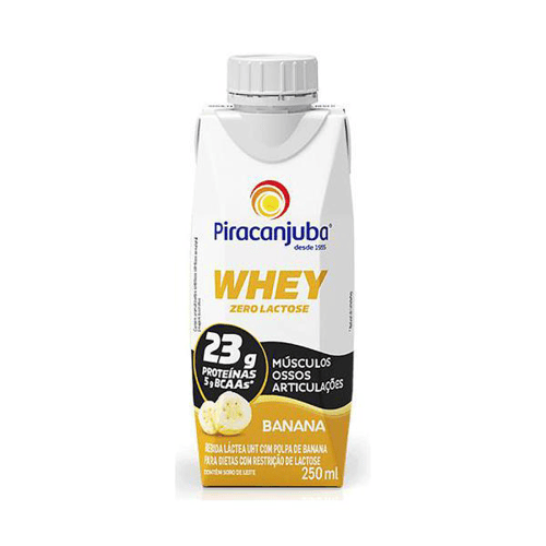 Imagem do produto Bebida Láctea Piracanjuba Whey Zero Lactose Banana 250Ml