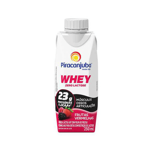 Imagem do produto Bebida Láctea Piracanjuba Whey Zero Lactose Frutas Vermelhas 250Ml