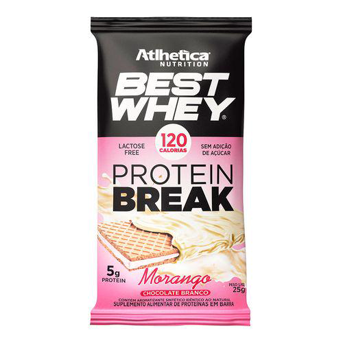 Imagem do produto Best Whey Protein Break Morango Cobertura Chocolate Branco Atlhetica Nutrition