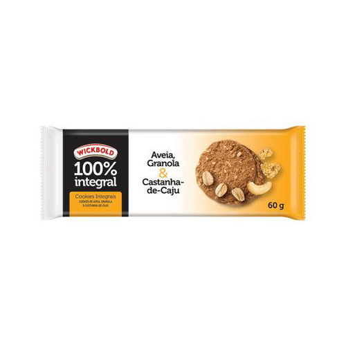 Imagem do produto Biscoito Cookie Integral Aveia, Granola & Castanhadecaju Wickbold Pacote 60G 6 Unidades
