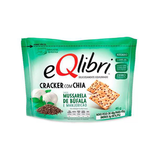 Imagem do produto Biscoito Eqlibri Cracker Com Chia Sabor Mussarela De Búfalo E Manjericão 45G