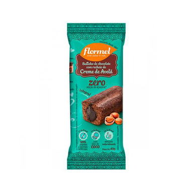 Imagem do produto Bolinho Integral Flormel Chocolate Com Creme De Avelã Zero Açucar 40G