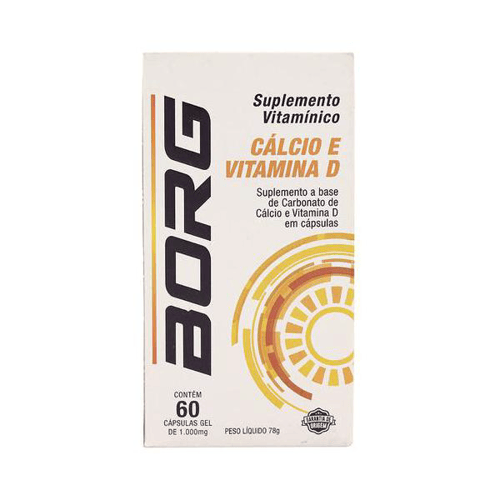 Imagem do produto Borg Cálcio E Vitamina D 1000Mg Com 60 Cápsulas