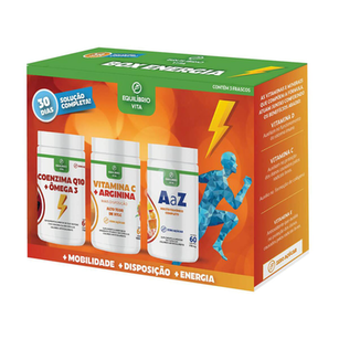 Imagem do produto Box Energia Equilíbrio Vita Kit Com Coenzima Q10 + Vitamina C Multivitamínico 60 Cápsulas Cada 180