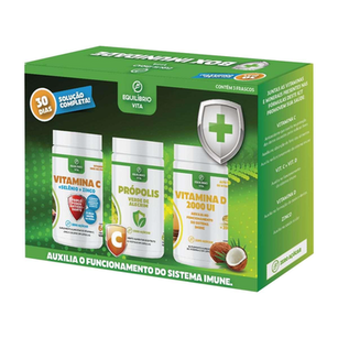 Imagem do produto Box Imunidade Equilíbrio Vita Kit Com Vitamina C + Própolis D 60 Cápsulas Cada 180