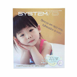 Brinco System 128 Perola Dourado Infantil