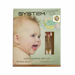 Brinco System 75 Cristal Dourado Infantil