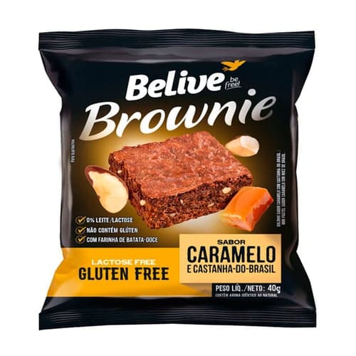 Imagem do produto Brownie Belive Be Free Caramelo E Castanha Do Brasil Sem Lactose E Sem Glúten Com 40G