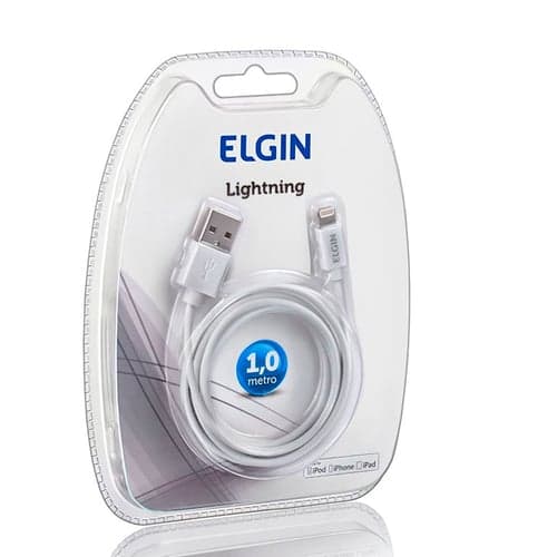 Imagem do produto Cabo Lightning Elgin Para Iphone Branco 1 Unidade