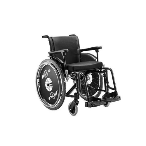 Imagem do produto Cadeira De Rodas Em Alumínio Ágile 48Cm Preta Baxmann Jaguaribe Ortopedia Jaguaribe