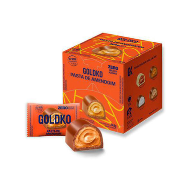 Imagem do produto Caixa De Bombom Pasta Amendoim Zero 18 Unidades Goldko