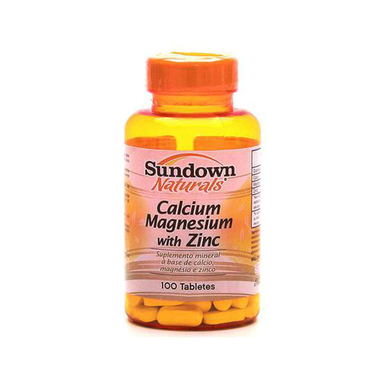 Calcium - Magnesium With Zinco Com 100 Tabletes Sundown Vitaminas