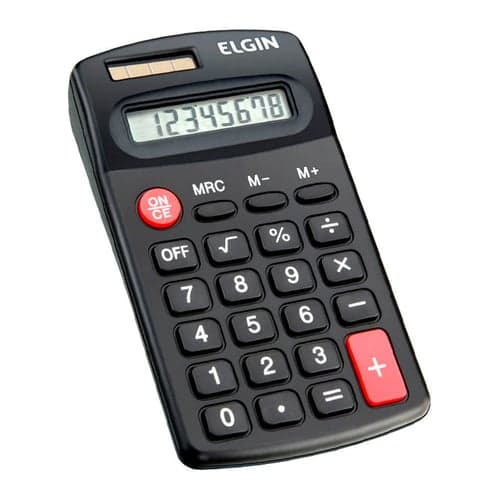 Imagem do produto Calculadora De Bolso Elgin Com 8 Dígitos Preta 1 Unidade