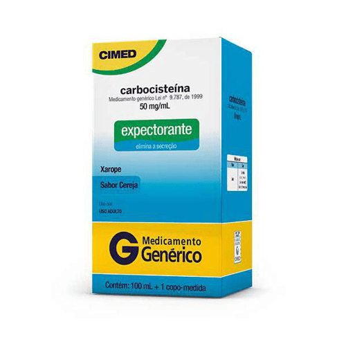 Imagem do produto Carbocisteína - Xarope Adulto Com 100 Ml Sem Açúcar Cimed Genérico
