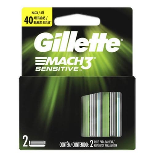Carga Gillette Mach3 Sensitive Com 2 Unidades