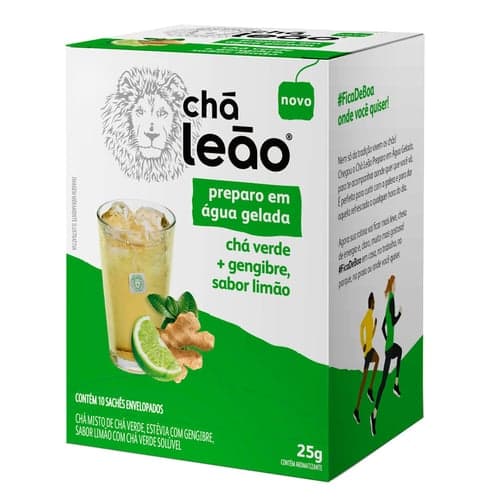 Imagem do produto Chá Leão Água Gelada Verde Gengibre E Limão 10 Sachês