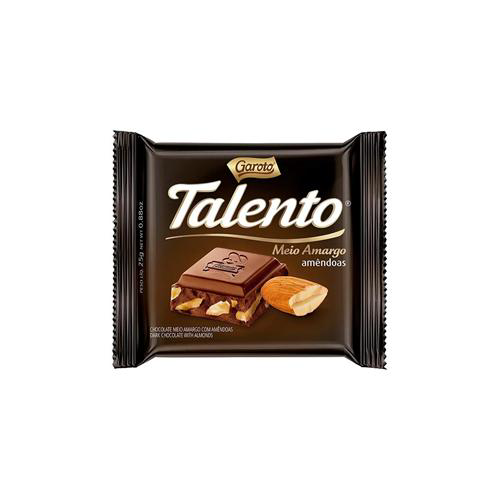Imagem do produto Chocolate Garoto Talento Meio Amargo Amêndoas Com 25G