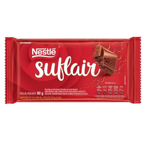 Imagem do produto Chocolate Nestlé Suflair Ao Leite 80G