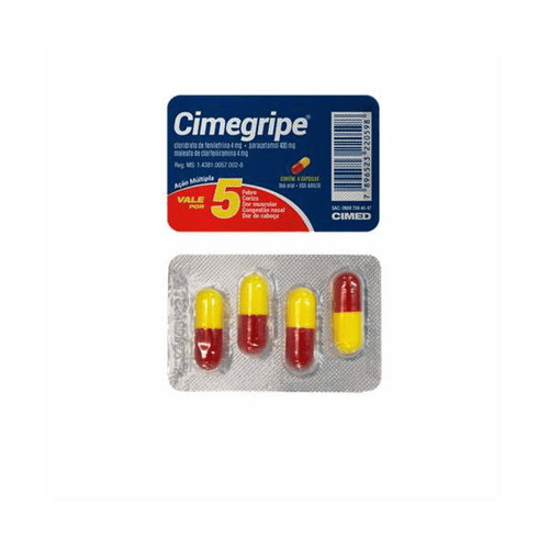 Cimegripe Com 4 Comprimidos