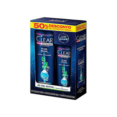 Imagem do produto Clear Shampoo Anti Caspa Ice Cool Mentol 400Ml E Shampoo 200Ml Com 50% De Desconto