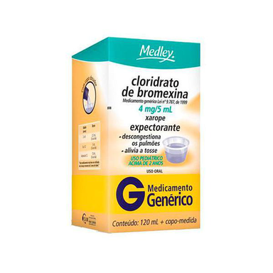 Imagem do produto Cloridrato De Bromexina - Xarope Infantil 120Ml Medley Genérico